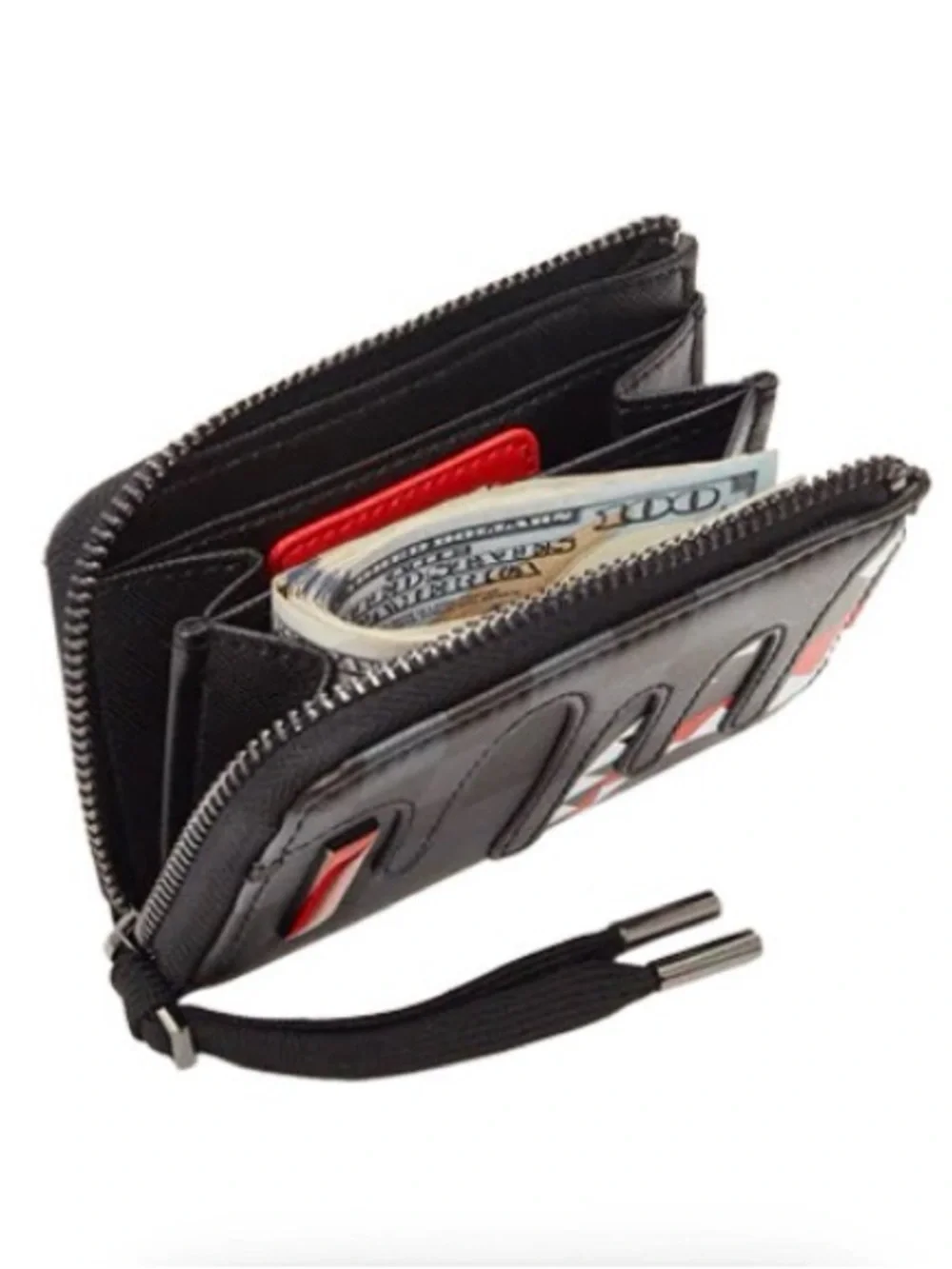 Sprayground Black/Red Shark Bite XTC GREY SHARKS IN PARIS WALLET